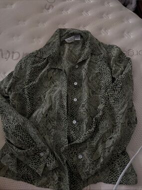 Vintage 100% Silk Snake Print Top